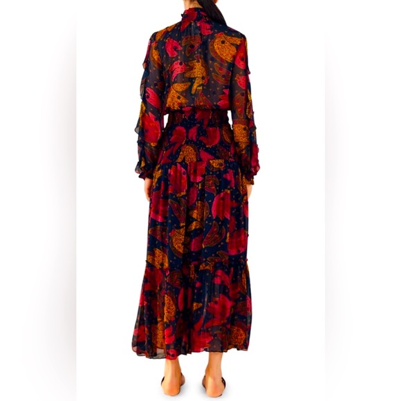 Farm Rio Patchwork Bananas High Neck Maxi Dress Absolutely Stunning!! Fit M/L - Picture 4 of 9